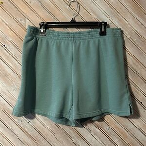 TNA Airy Fleece Perfect Women's Athletic Shorts in Teal Light Blue Band